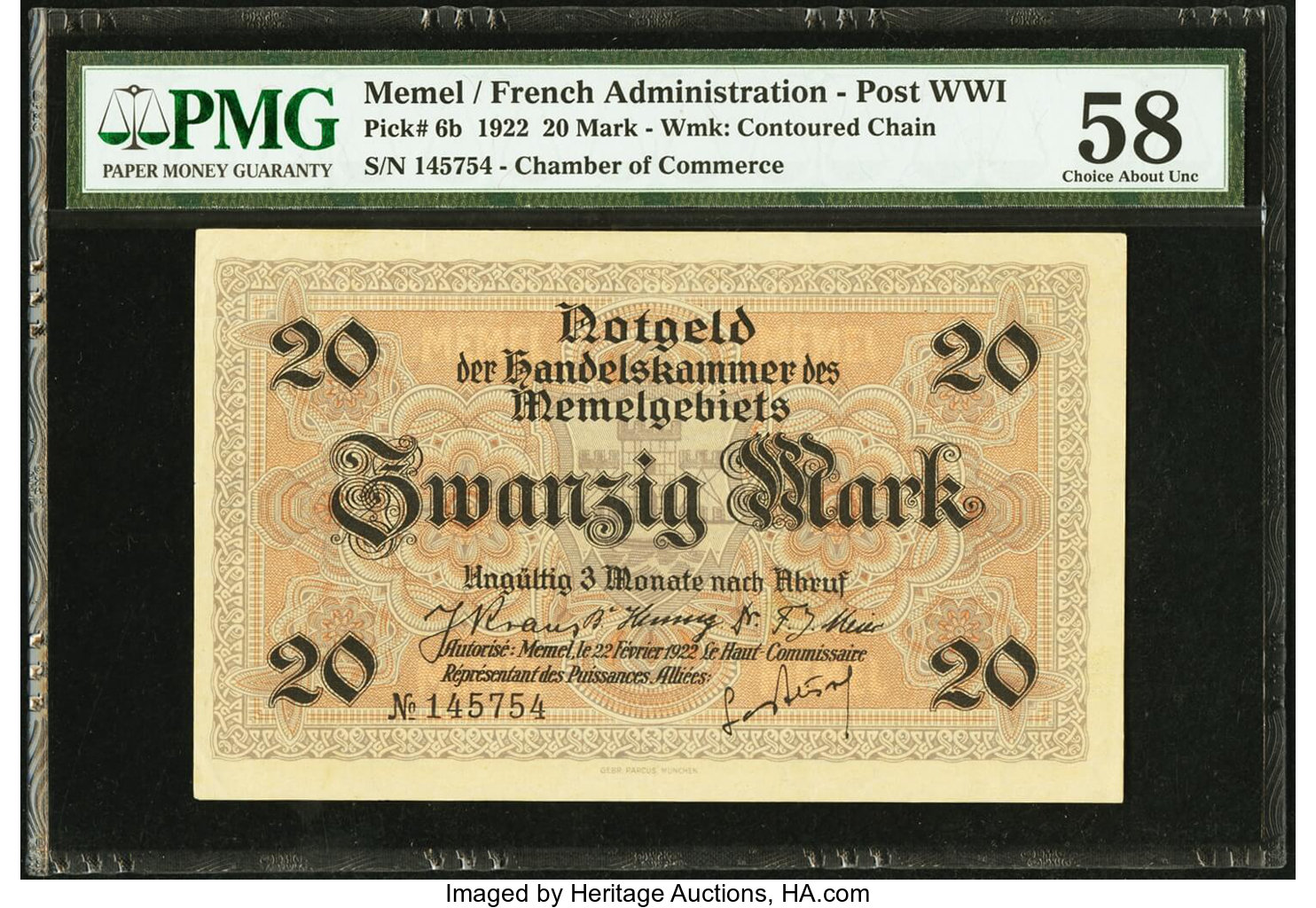 image for: Memel  20 mark(B106a)