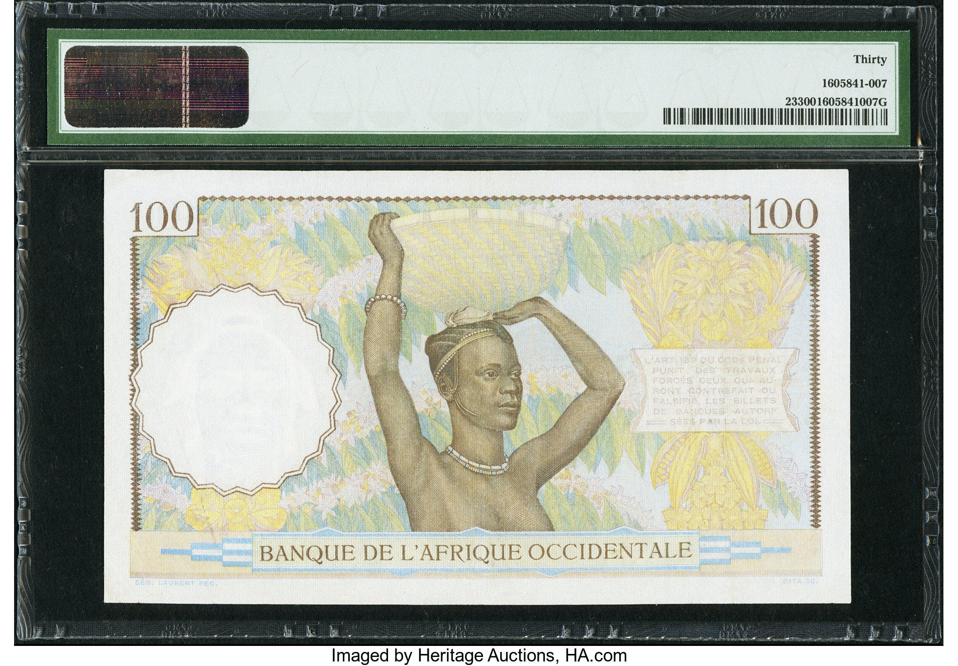 image for: French West Africa  100 francs(B110b)