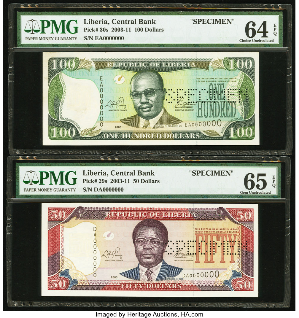 image for: Liberia  5 dollars (B306d)