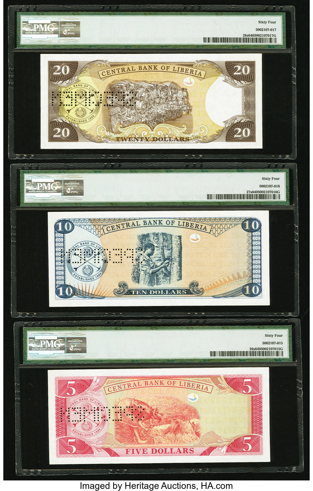 image for: Liberia  5 dollars (B306d)
