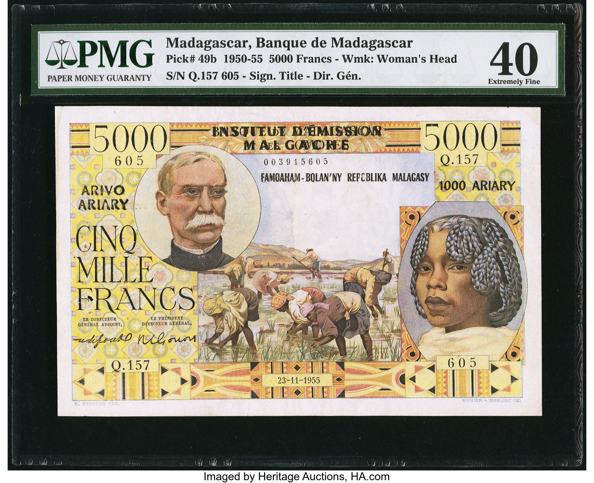 image for: Madagascar and Comoros  5,000 francs(B105b)