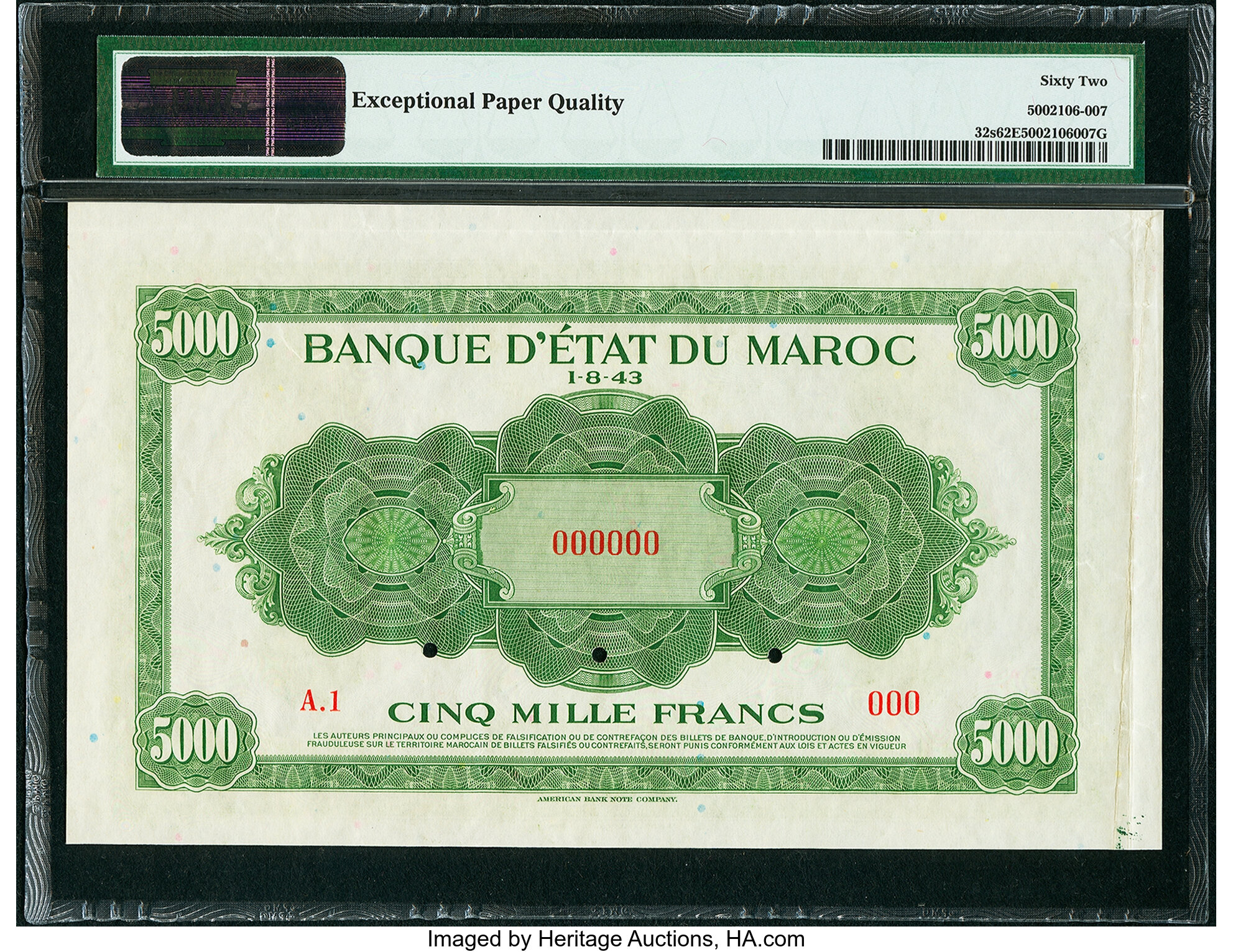 image for: Morocco  5,000 francs(B223p)