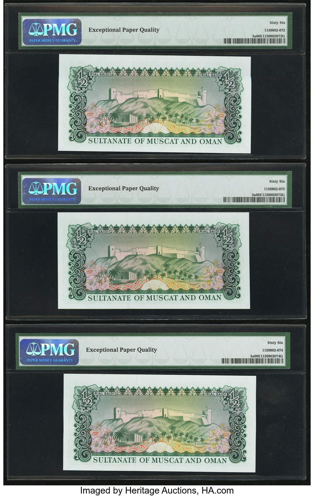 image for: Muscat and Oman  1/2 rial Saidi (B103a)