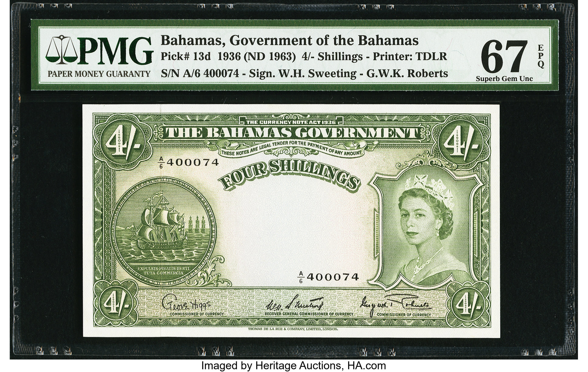 image for: Bahamas  4 shillings(B112d)