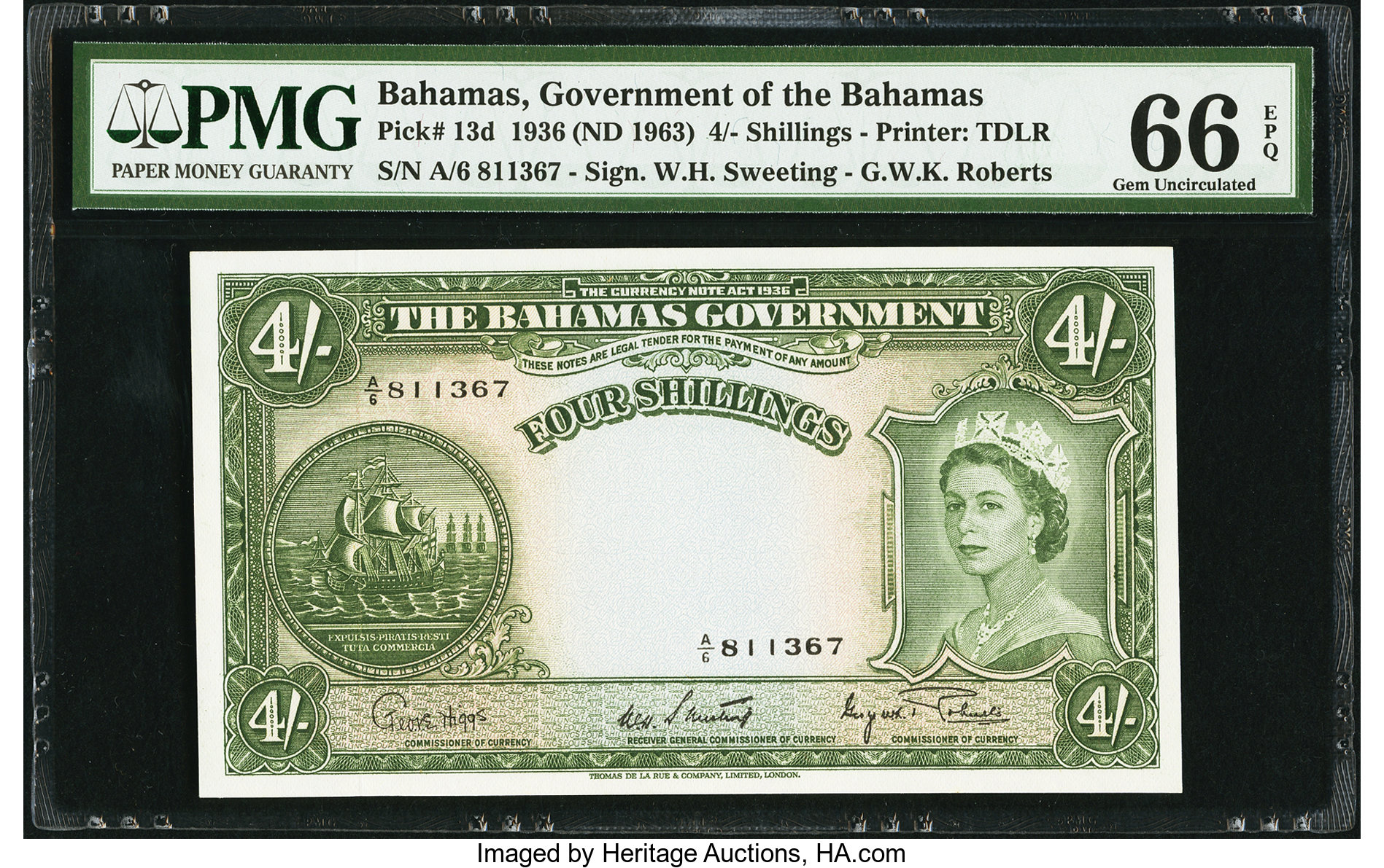 image for: Bahamas  4 shillings(B112d)