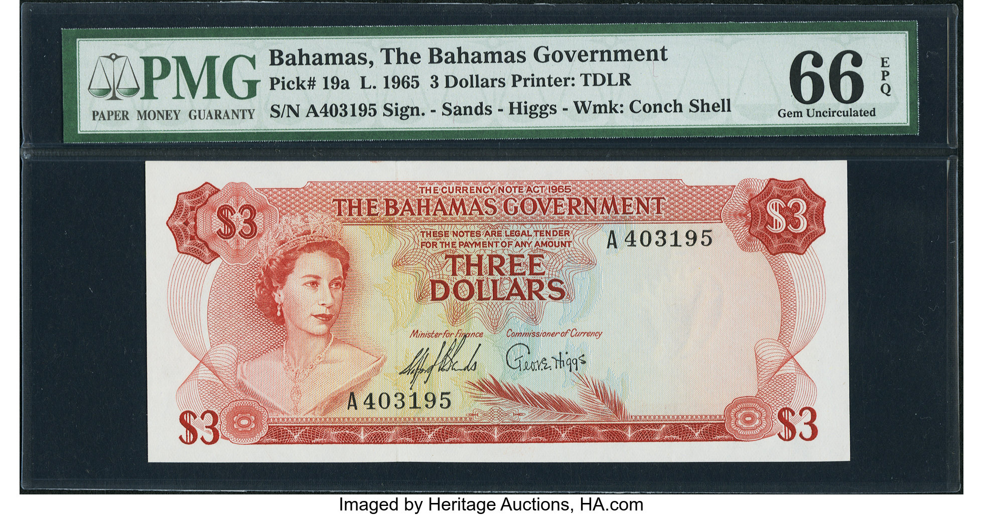 image for: Bahamas  3 dollars (B118as1)