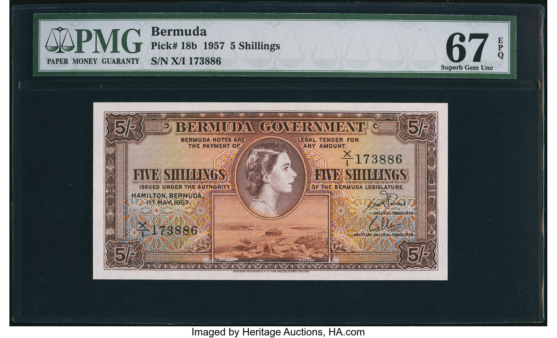 image for: Bermuda  5 shillings (B119b)
