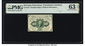 image for: Fr. 1243 10¢ First Issue PMG Choice Uncirculated 63 EPQ....