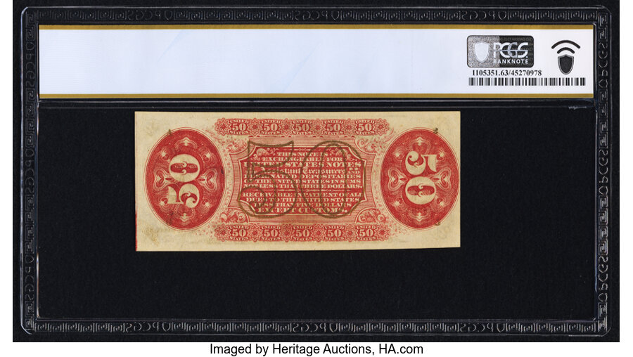 image for: Fr. 1324 50¢ Third Issue Spinner PCGS Banknote Choice Unc 63 PPQ....
