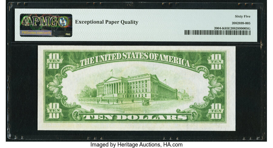 image for: Fr. 2004-K $10 1934 Federal Reserve Note. PMG Gem Uncirculated 65 EPQ....