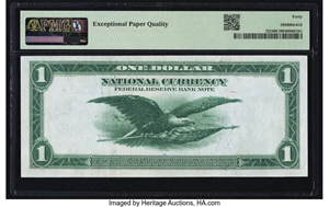 image for: Fr. 722 $1 1918 Federal Reserve Bank Note PMG Extremely Fine 40 EPQ....