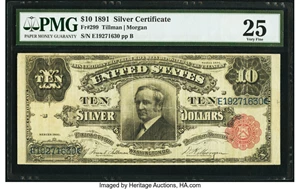 image for: Fr. 299 $10 1891 Silver Certificate PMG Very Fine 25....