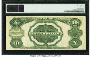 image for: Fr. 299 $10 1891 Silver Certificate PMG Very Fine 25....