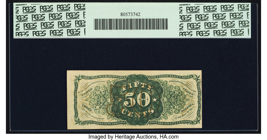 image for: Fr. 1340 50¢ Third Issue Spinner Type II PCGS About New 53....