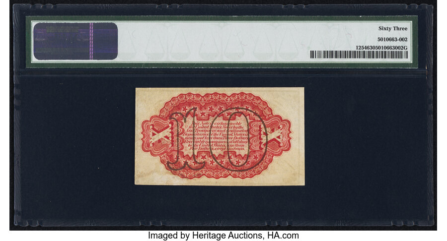 image for: Fr. 1254 10¢ Third Issue PMG Choice Uncirculated 63....