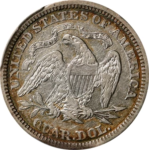 image for: 1867 Liberty Seated Quarter. VF-30 (PCGS).