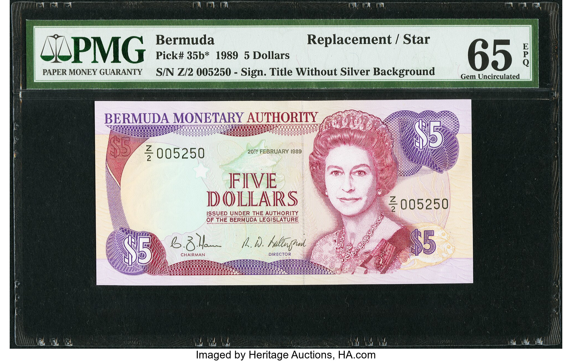 image for: Bermuda  5 dollars (B209a)