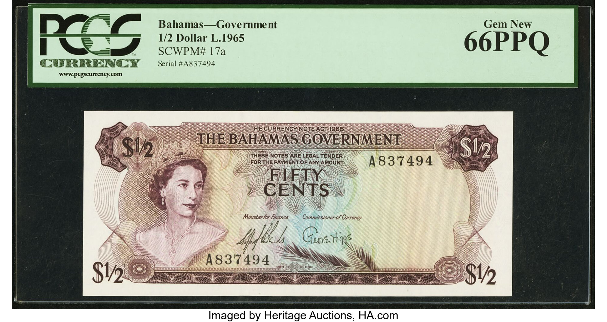 image for: Bahamas  1/2 dollar (B116az)