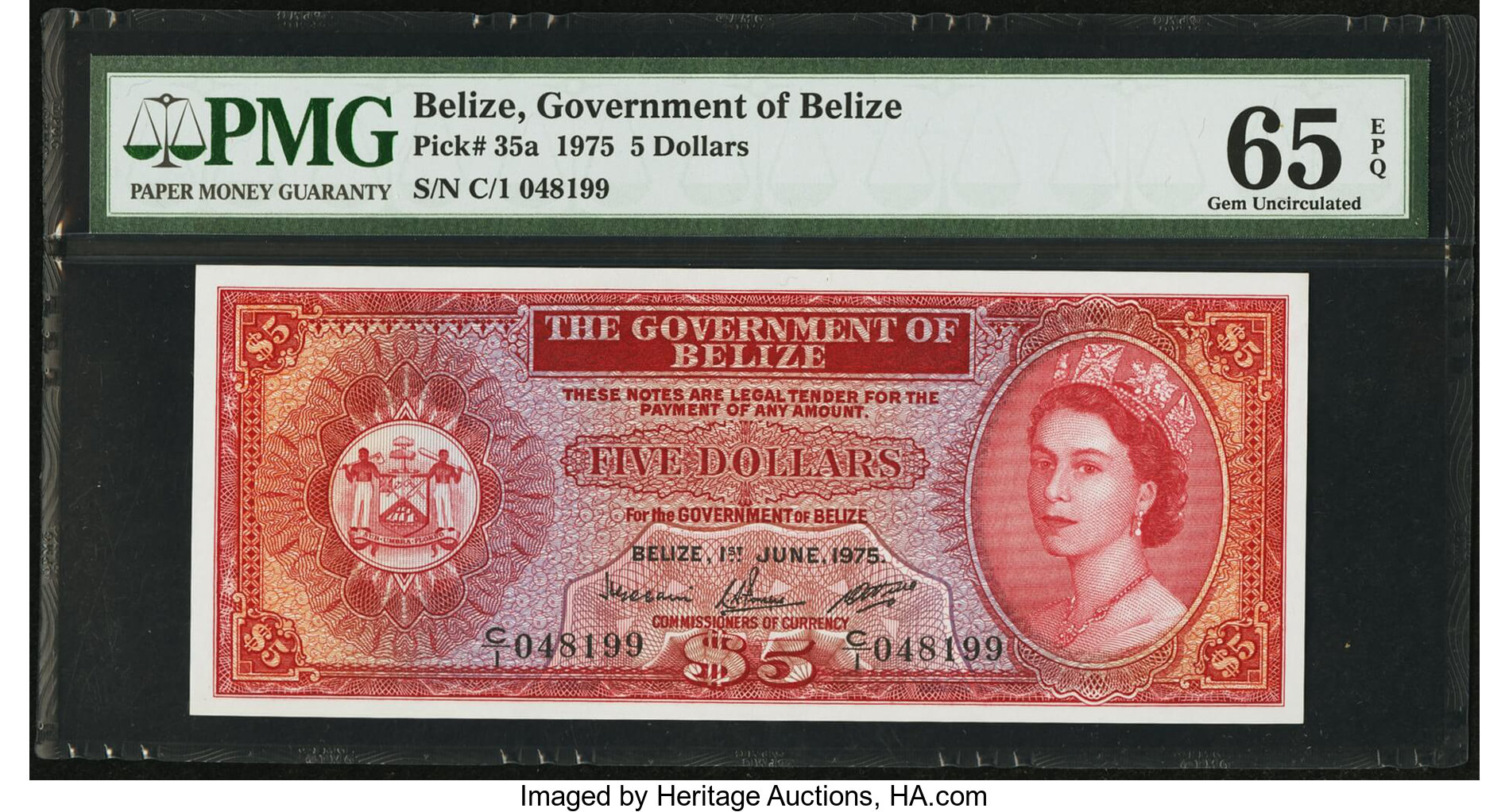 image for: Belize  5 dollars (B103ap)