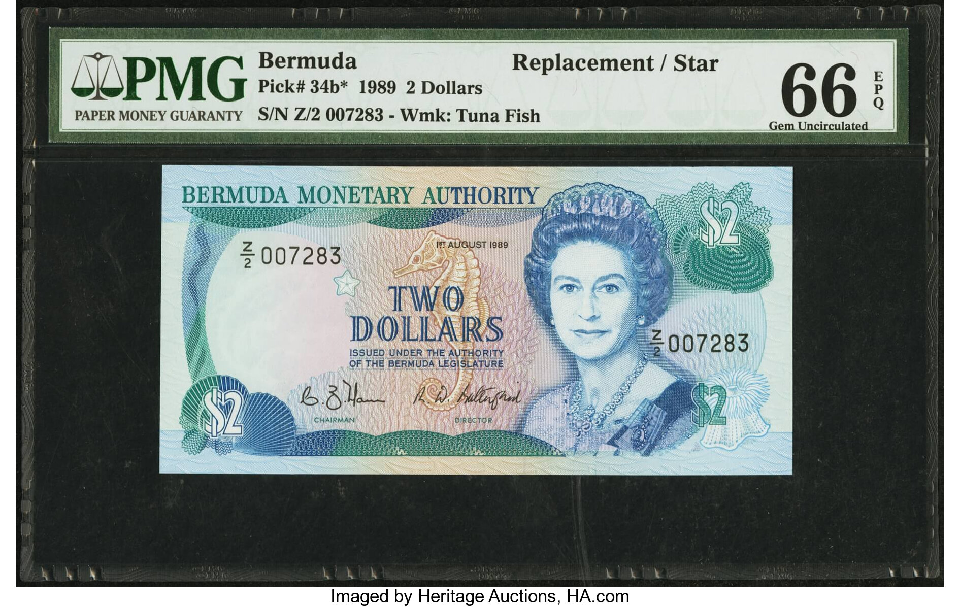 image for: Bermuda  2 dollars (B207a)