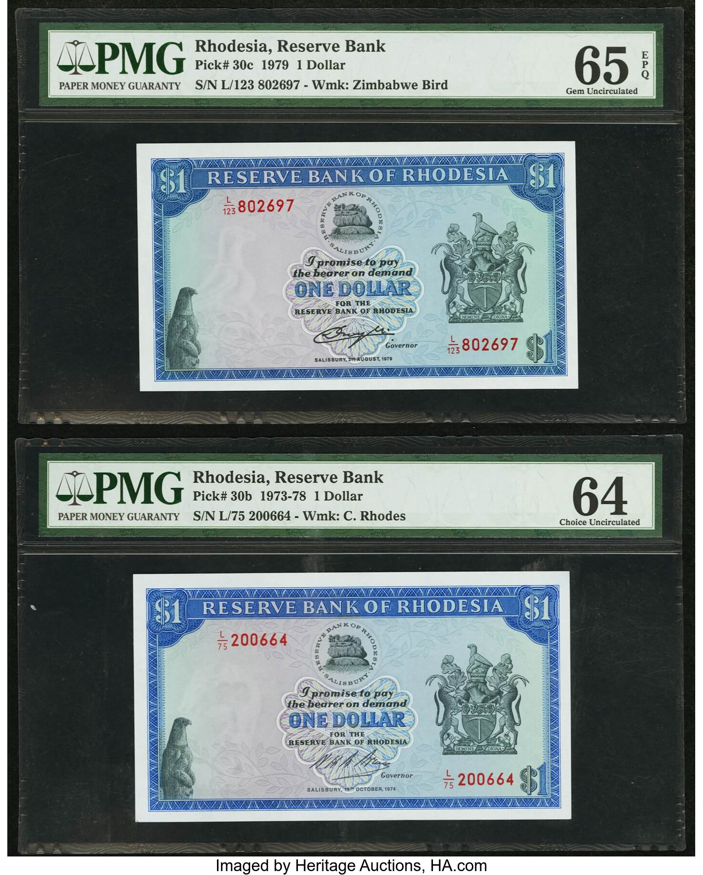 image for: Rhodesia  1 dollar(B107f)
