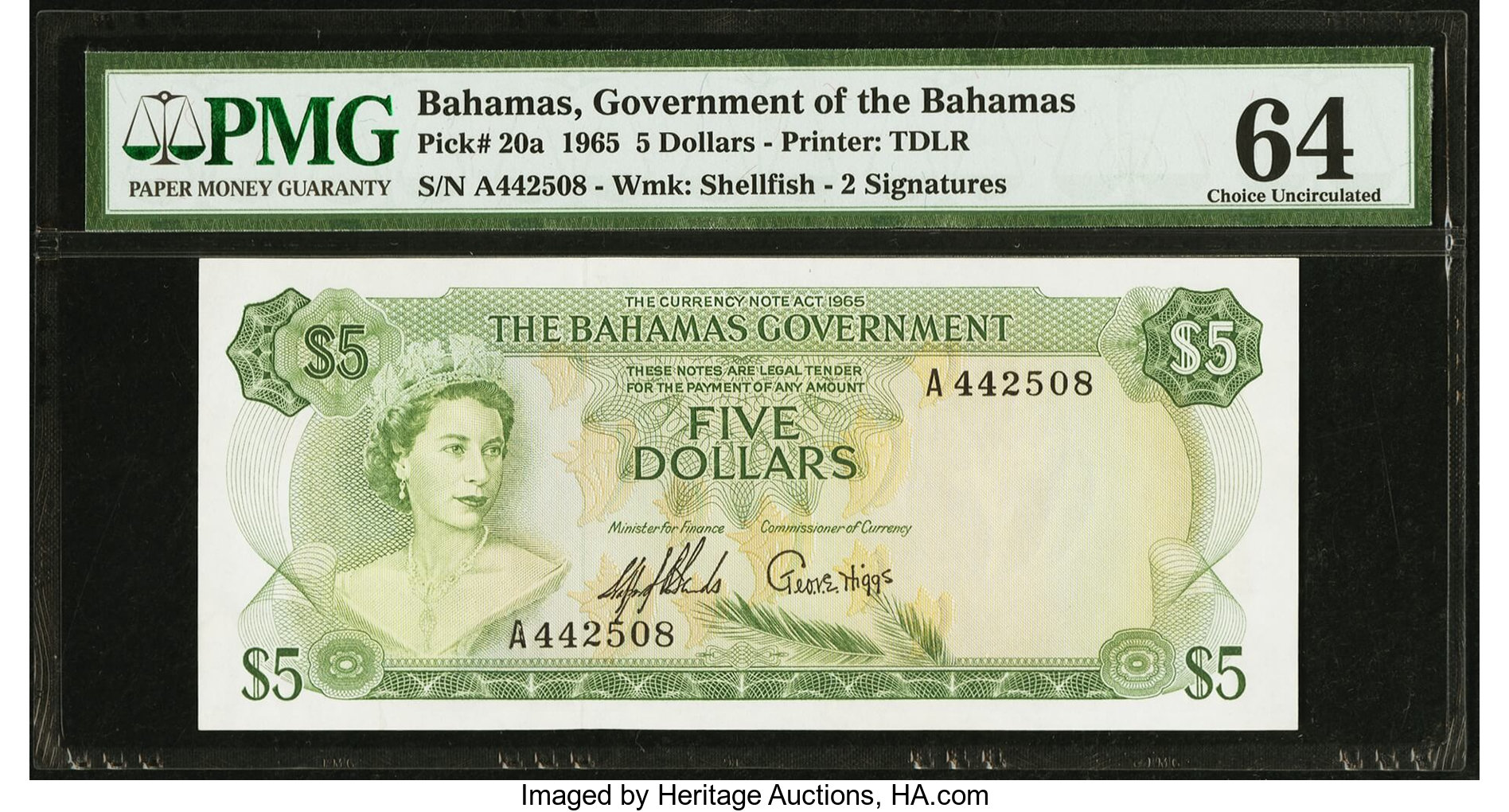 image for: Bahamas  5 dollars (B119az)