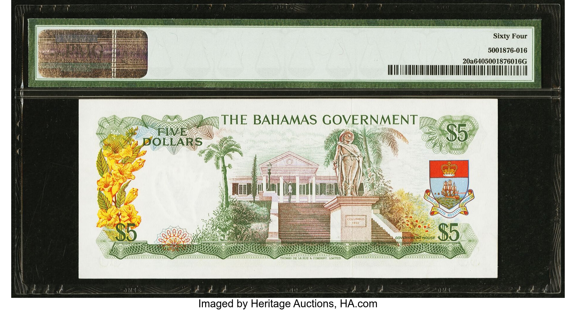 image for: Bahamas  5 dollars (B119as2)