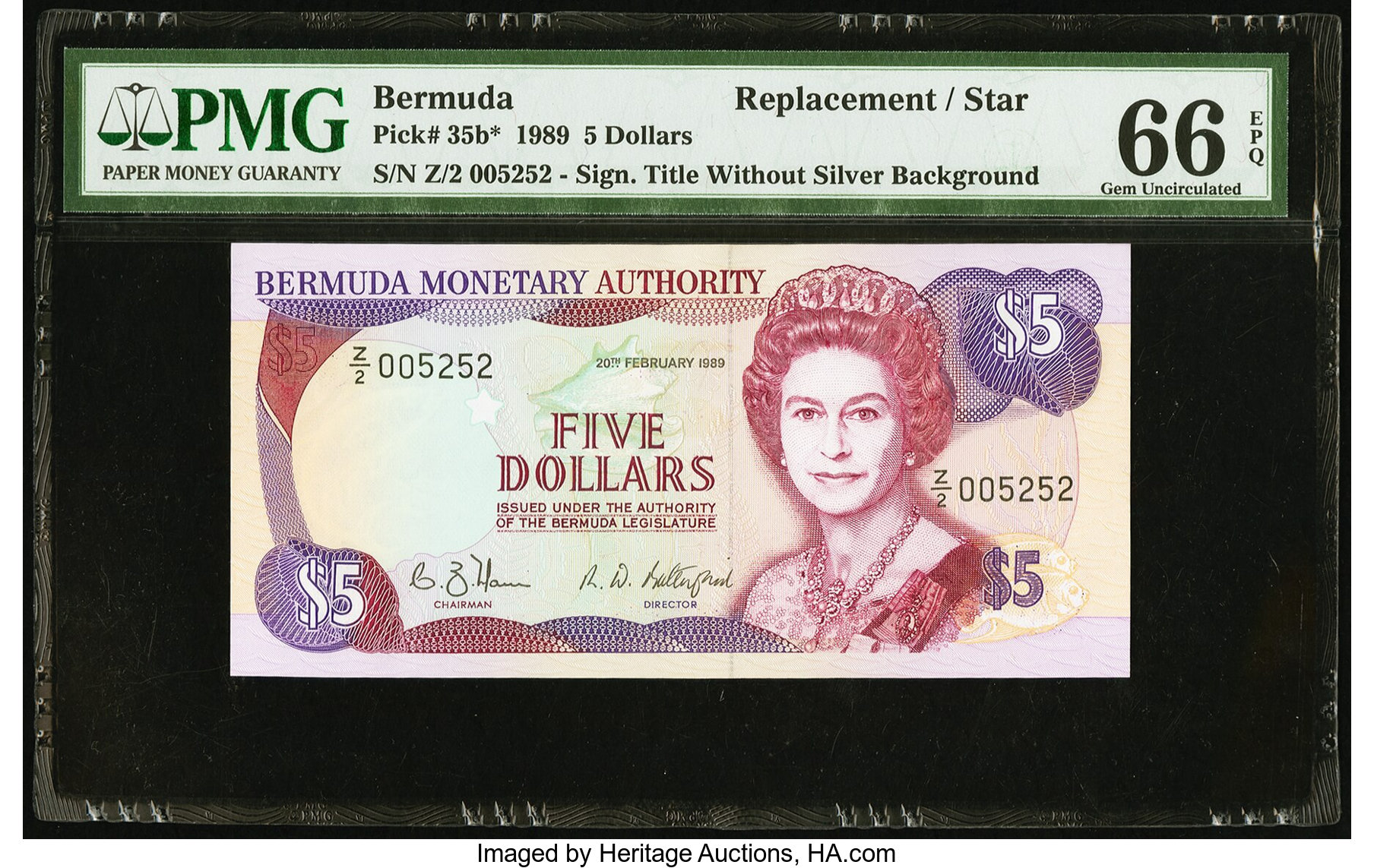 image for: Bermuda  5 dollars (B208as)