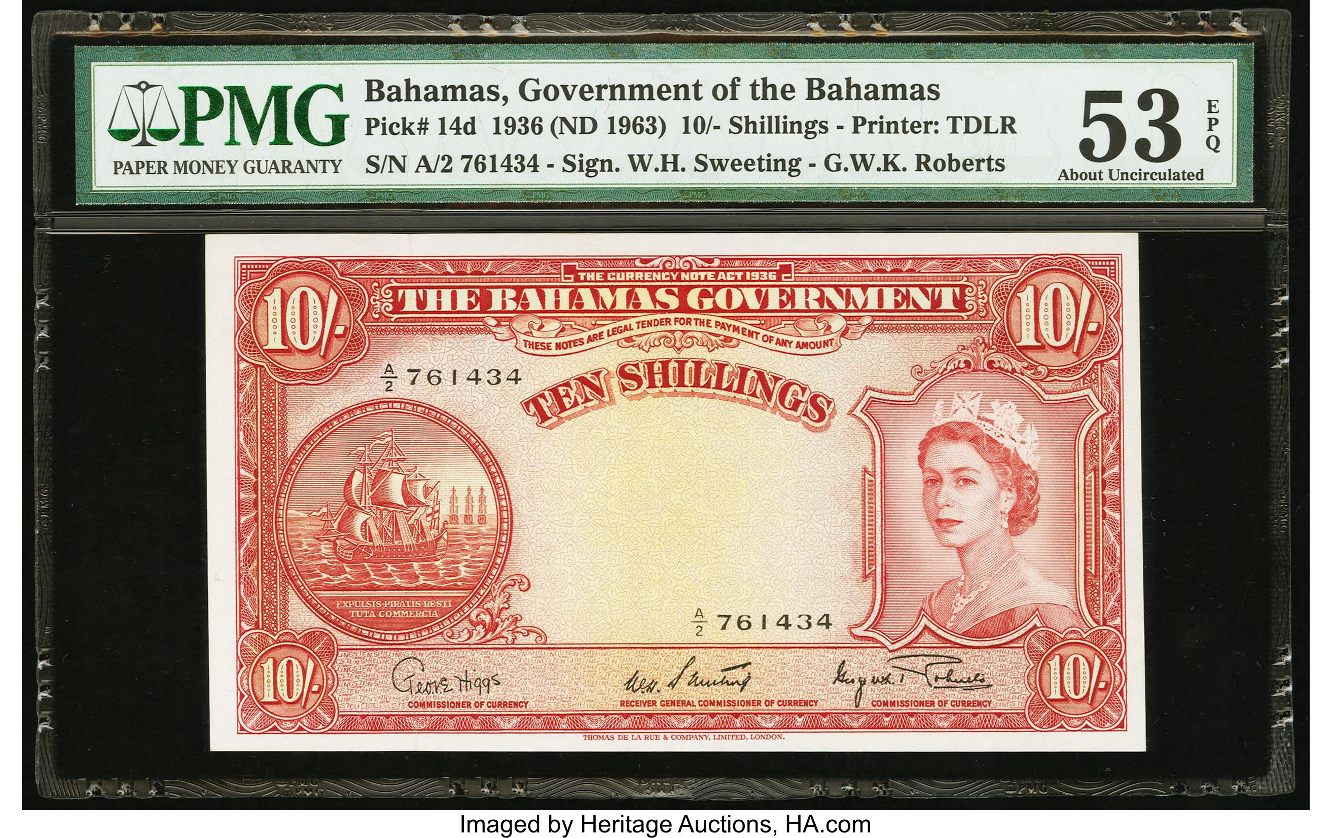 image for: Bahamas  10 shillings(B113ds)