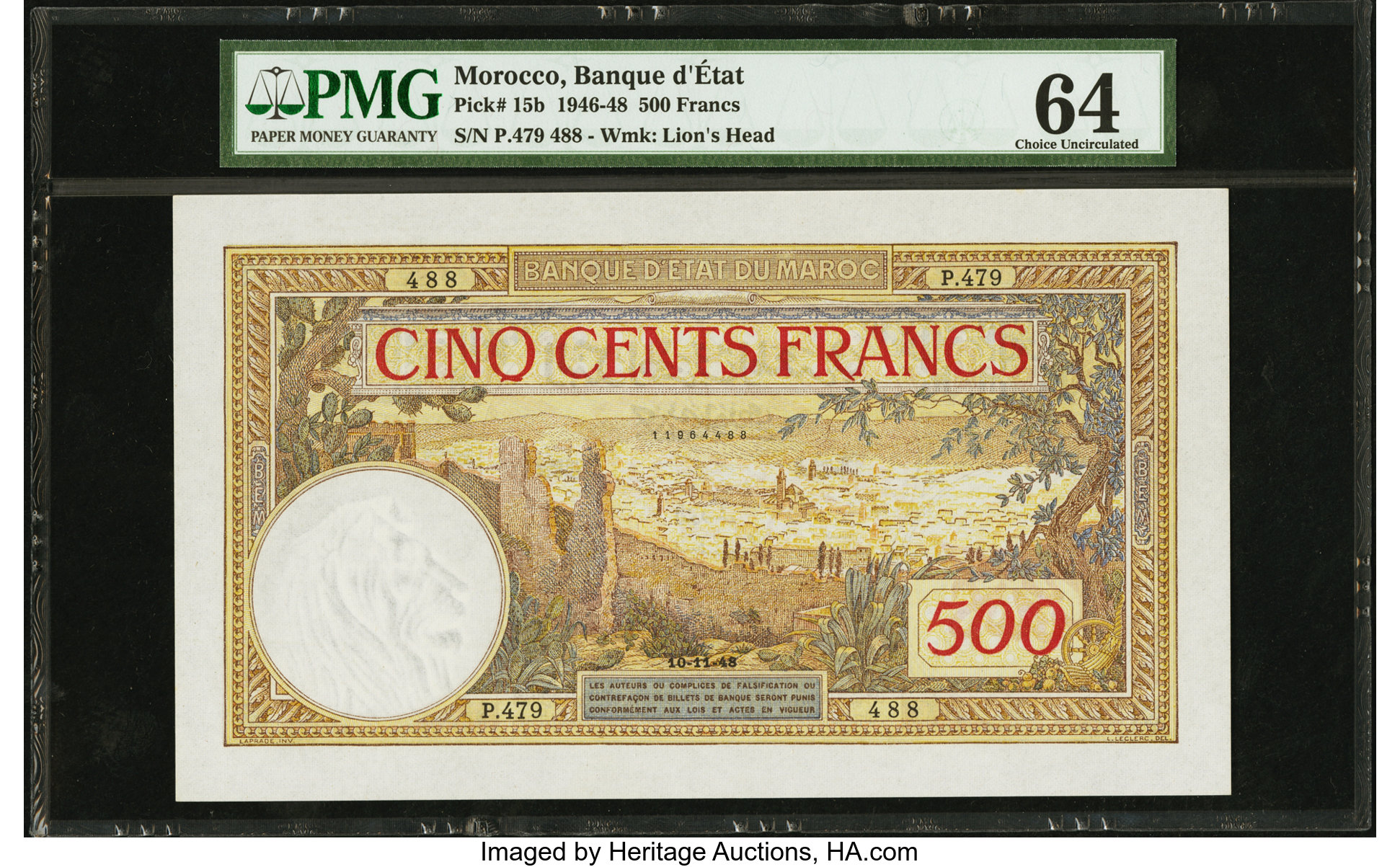 image for: Morocco  500 francs(B215d)