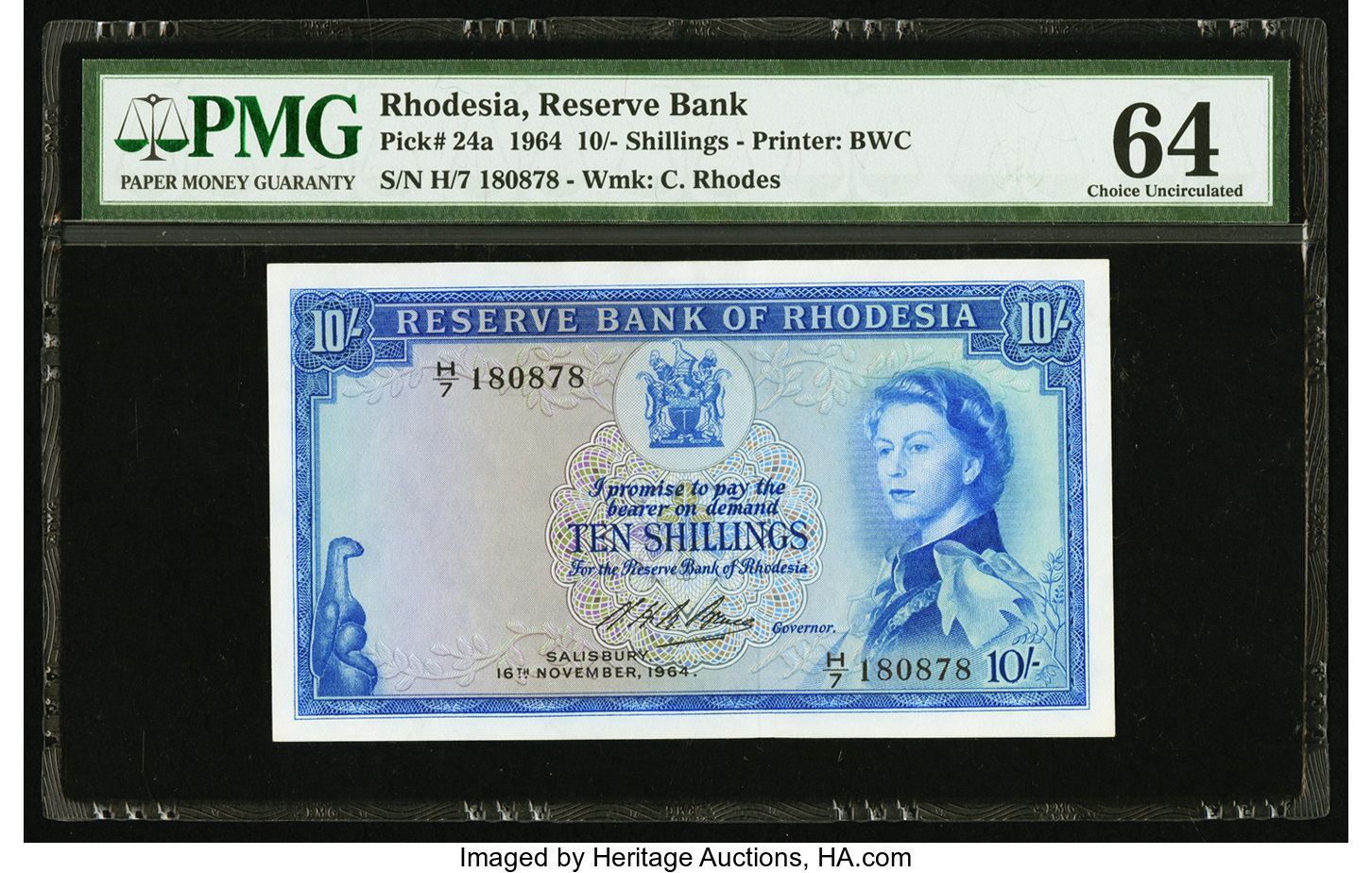 image for: Rhodesia  10 shillings(B101d)