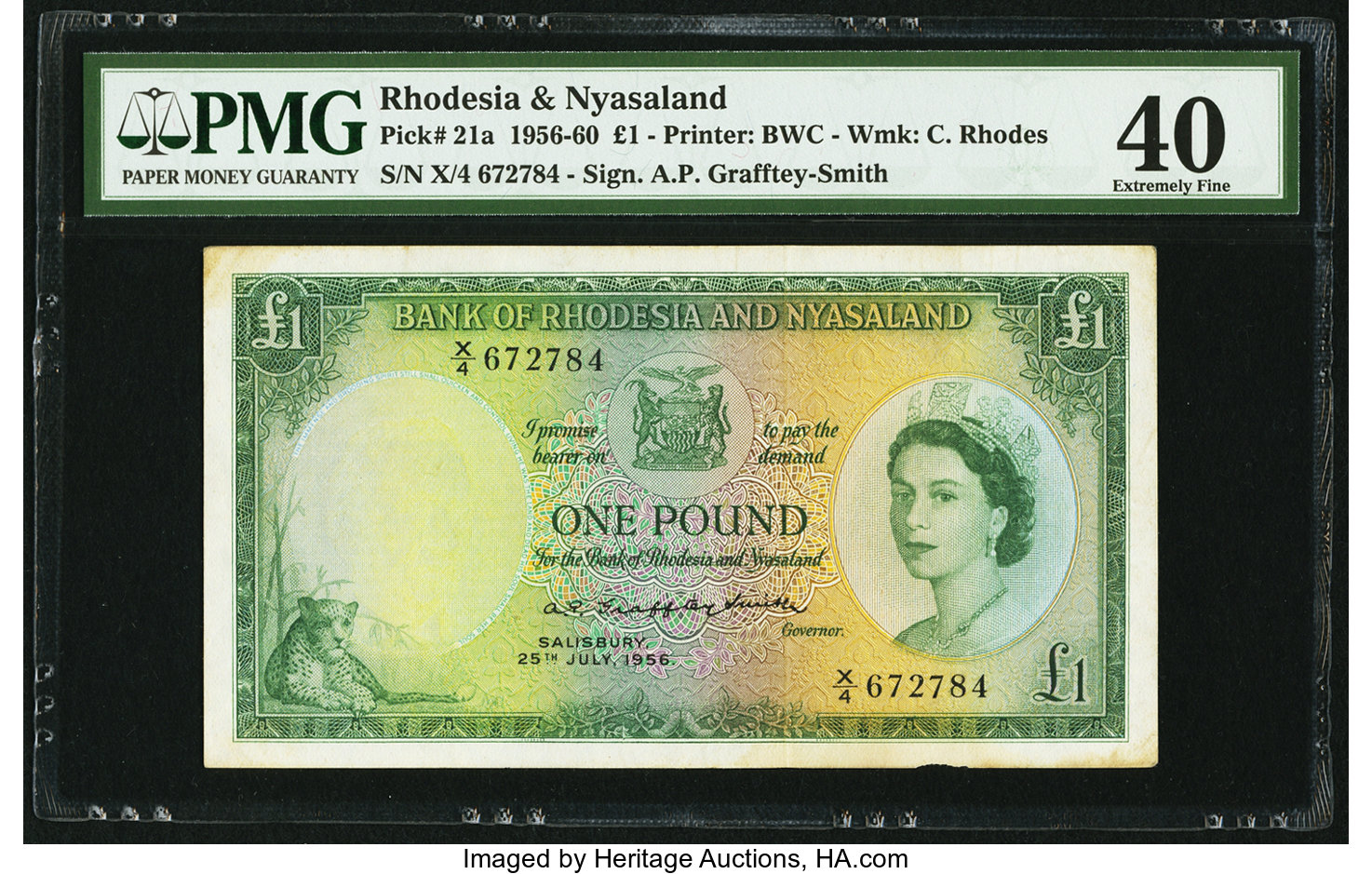image for: Rhodesia and Nyasaland  1 pound(B102b77s)