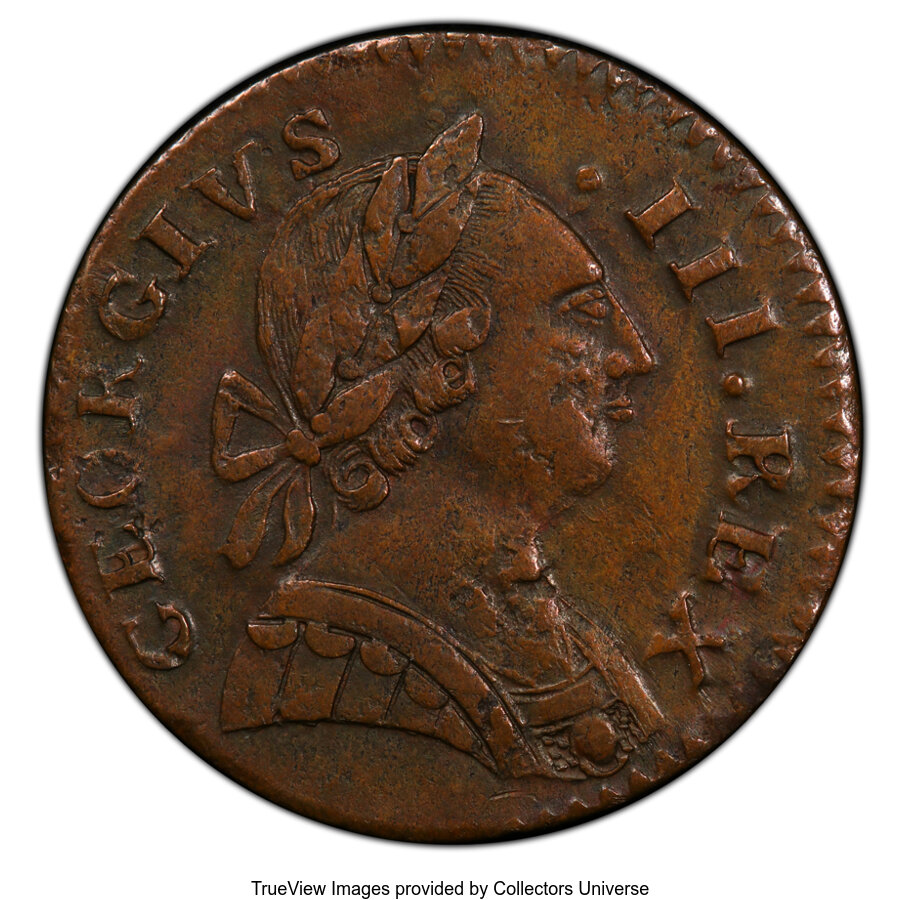 image for: '1788' 1/2 P Machin's Mills Halfpenny, Vlack 23-88A, W-8100, R.2, AU53 PCGS. PCGS Population: (1/1). NGC Census: (0/0).  ...