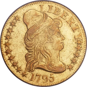 image for: 1795 $5 Small Eagle, BD-4, R.5, AU50 PCGS....