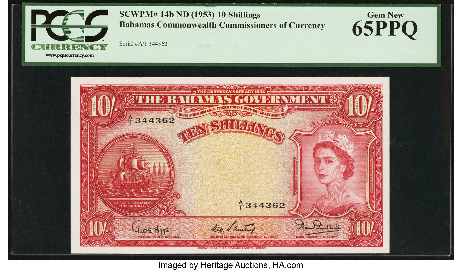 image for: Bahamas  10 shillings(B113cs)
