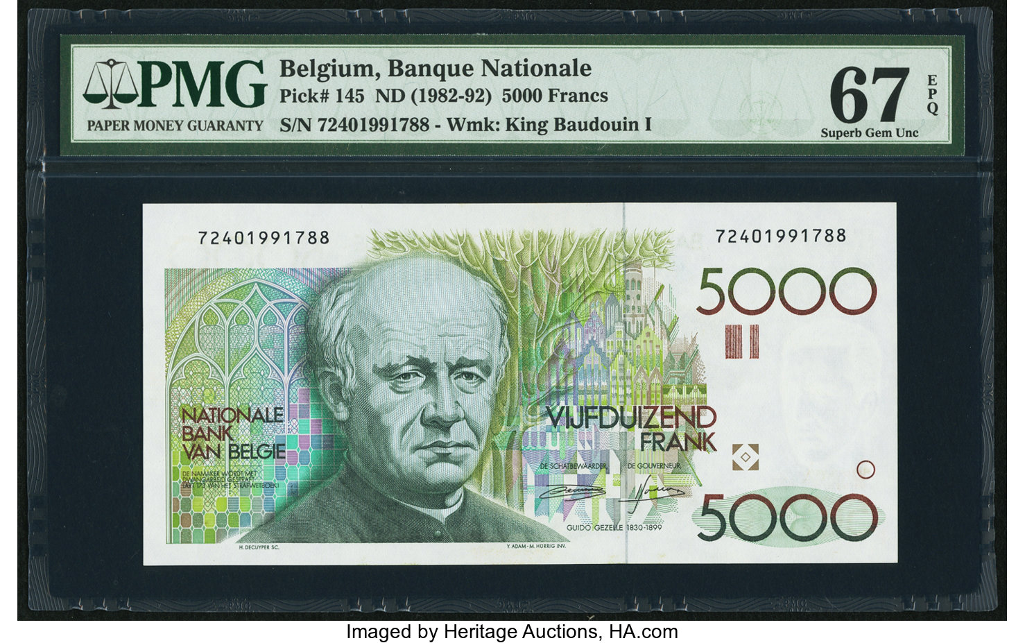 image for: Belgium  5,000 francs (B588e)