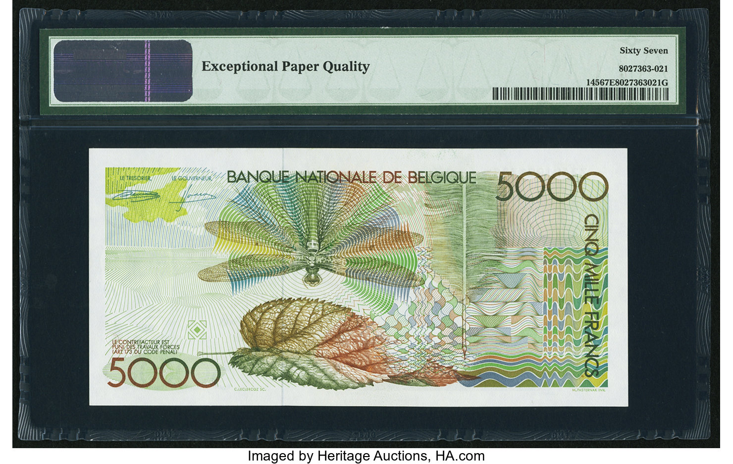 image for: Belgium  5,000 francs (B588b)