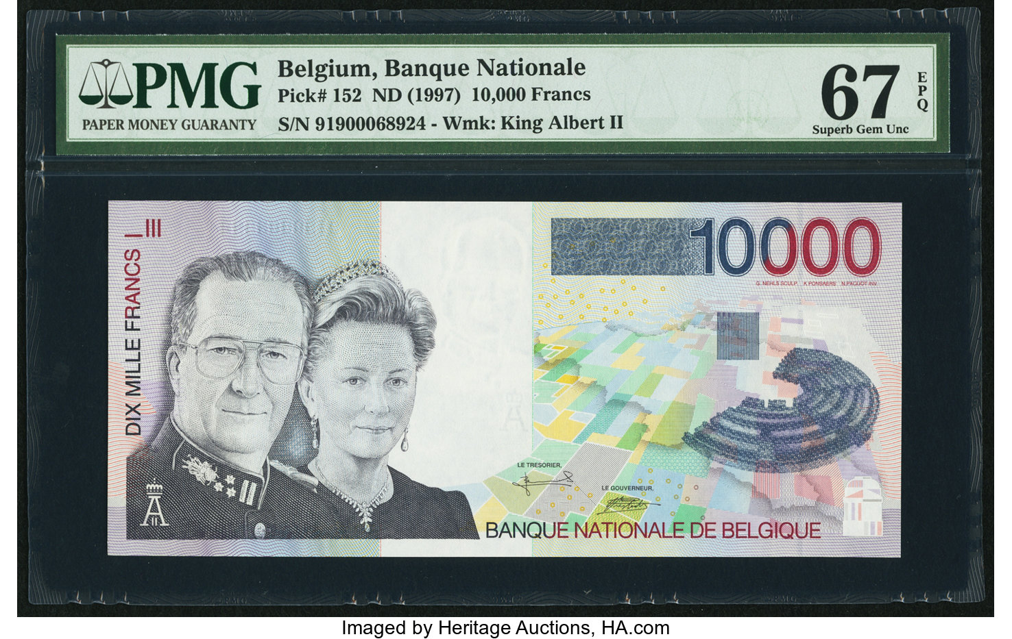 image for: Belgium  10,000 francs (B595a)
