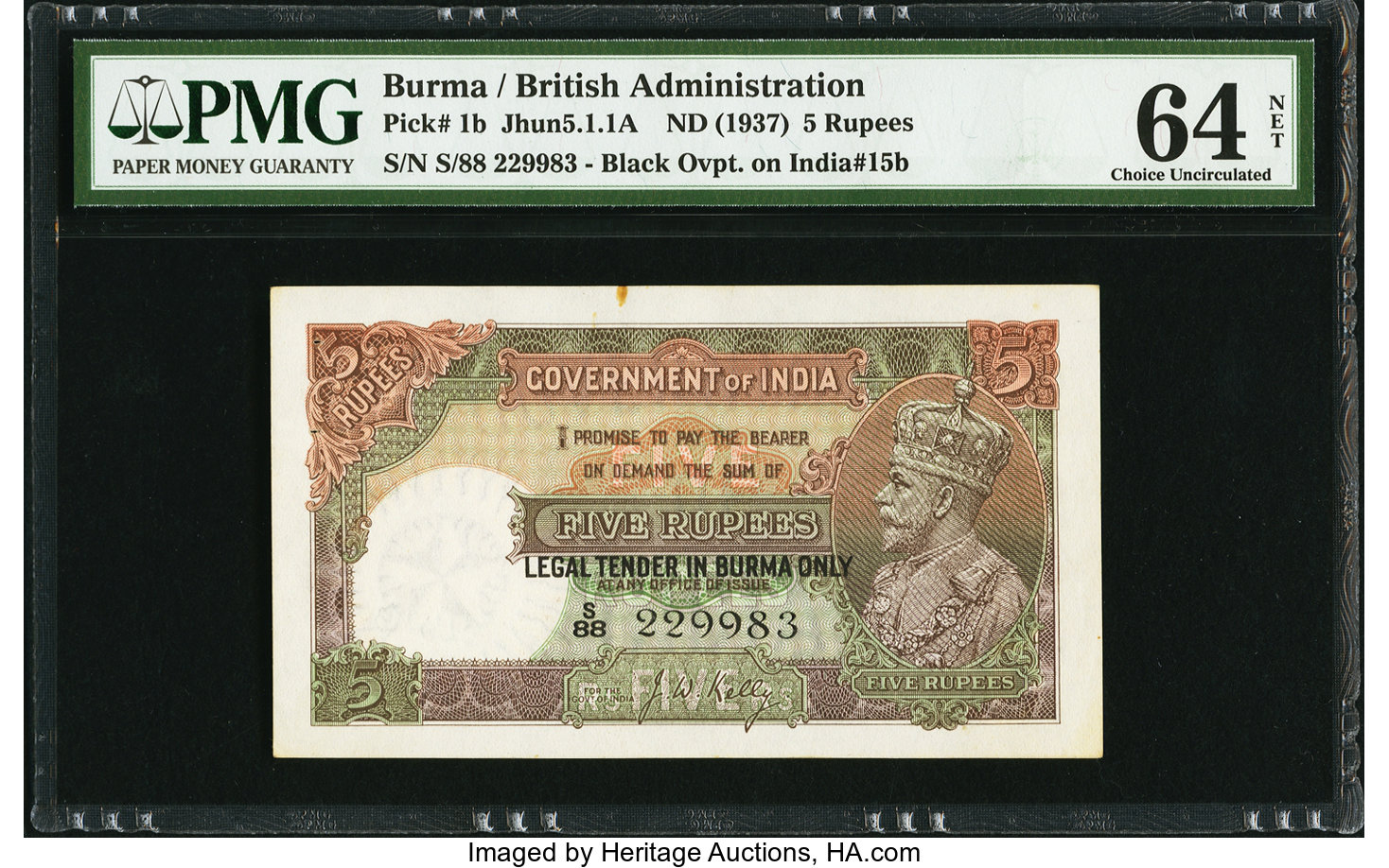 image for: Burma  5 rupees (B101b)