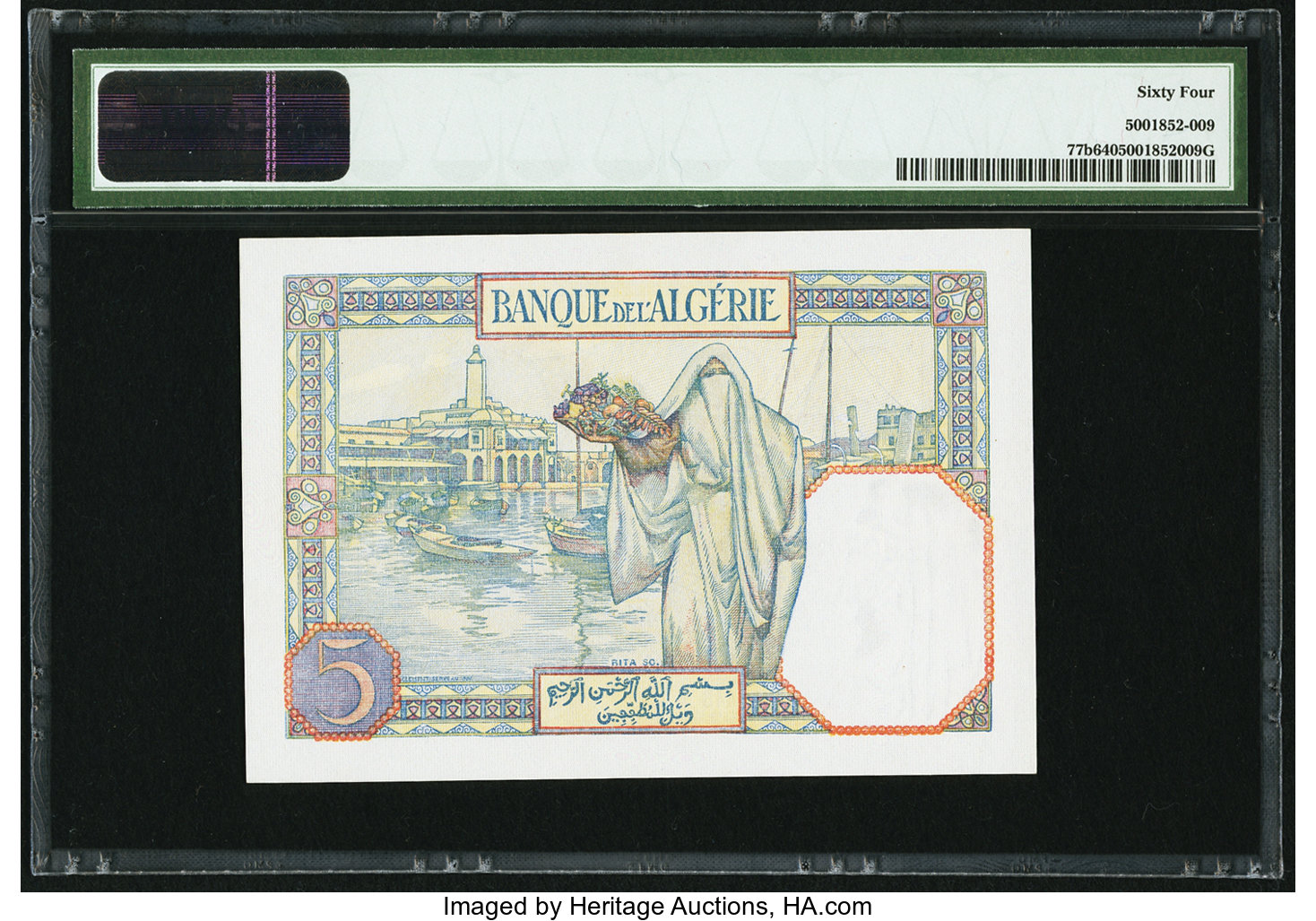 image for: Algeria  5 francs(B123as2)