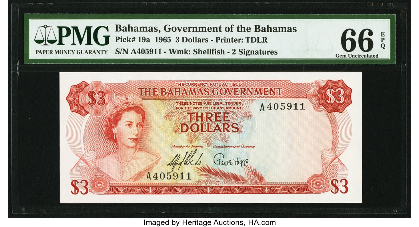 image for: Bahamas  3 dollars (B118z)