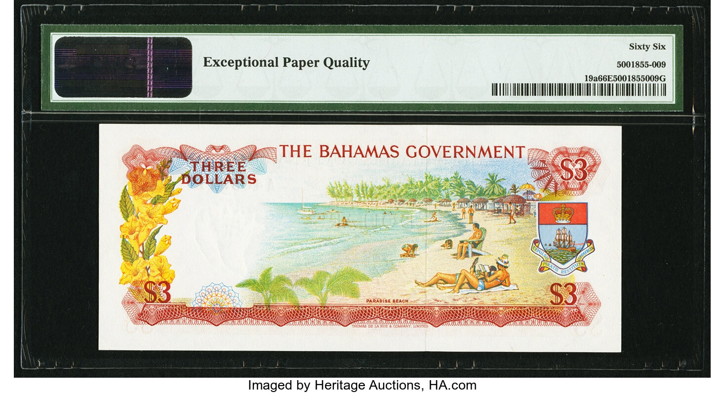 image for: Bahamas  3 dollars (B118as1)