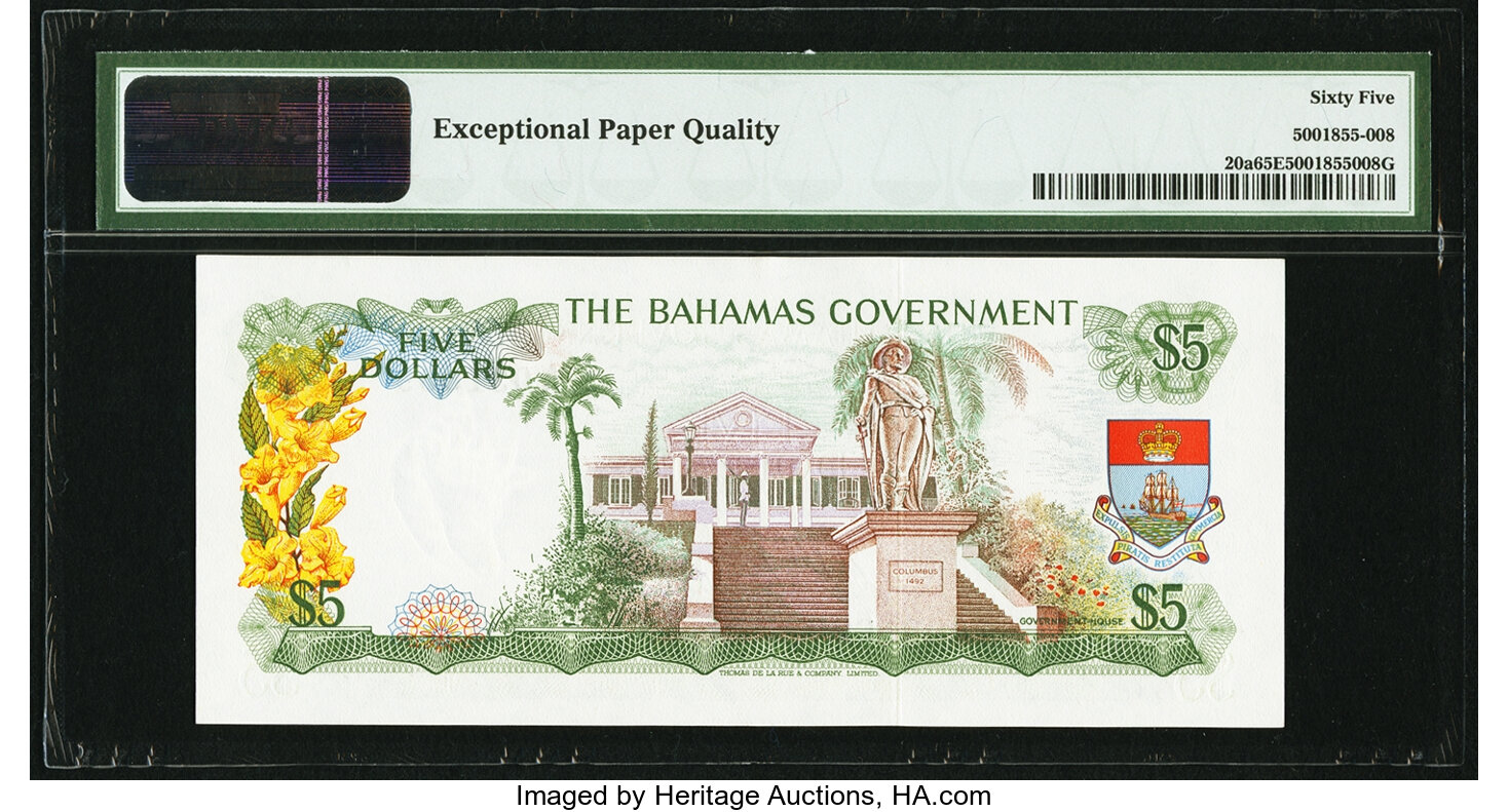 image for: Bahamas  5 dollars (B119as3)