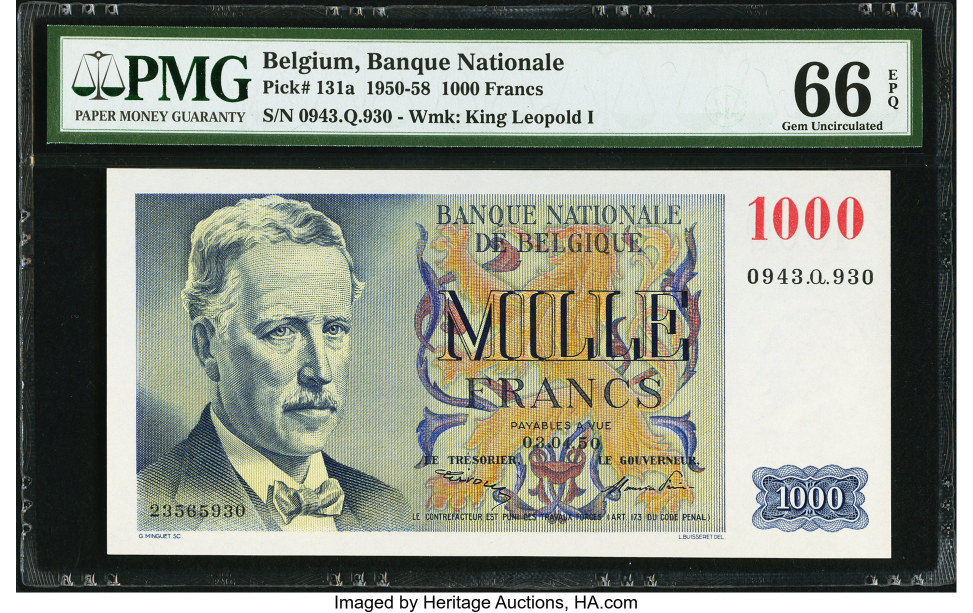 image for: Belgium  1,000 francs (B580as3)