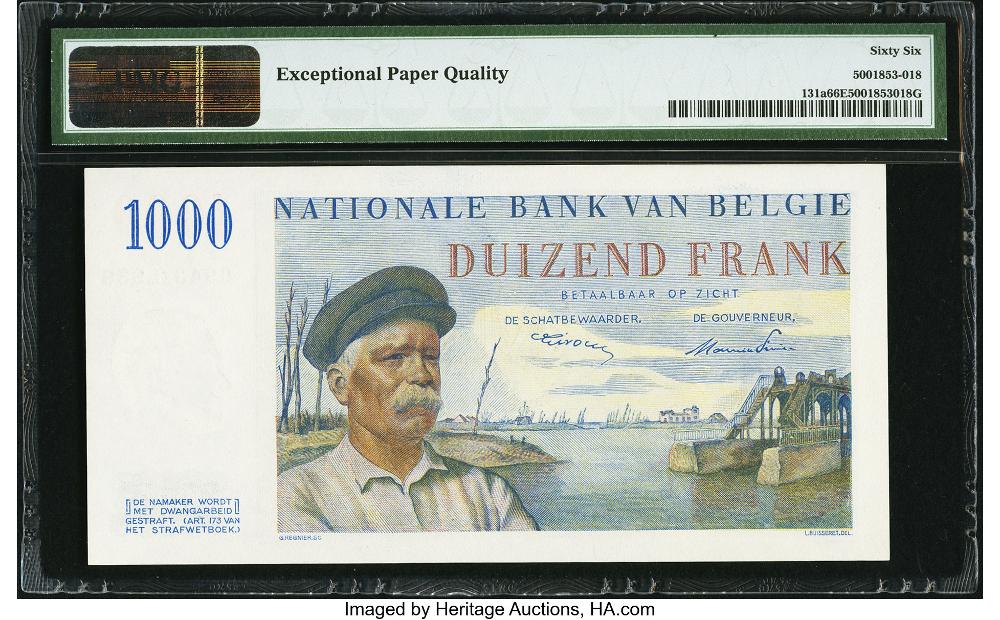 image for: Belgium  1,000 francs (B580c)