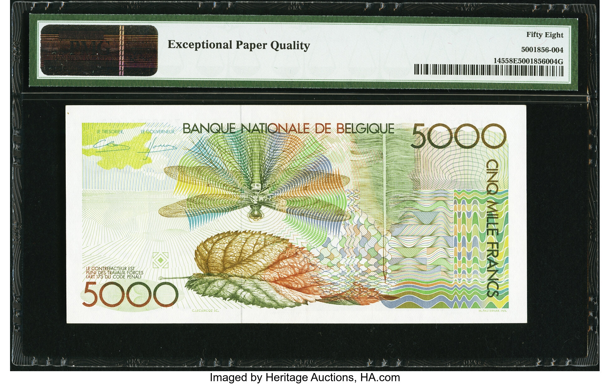 image for: Belgium  5,000 francs (B588b)