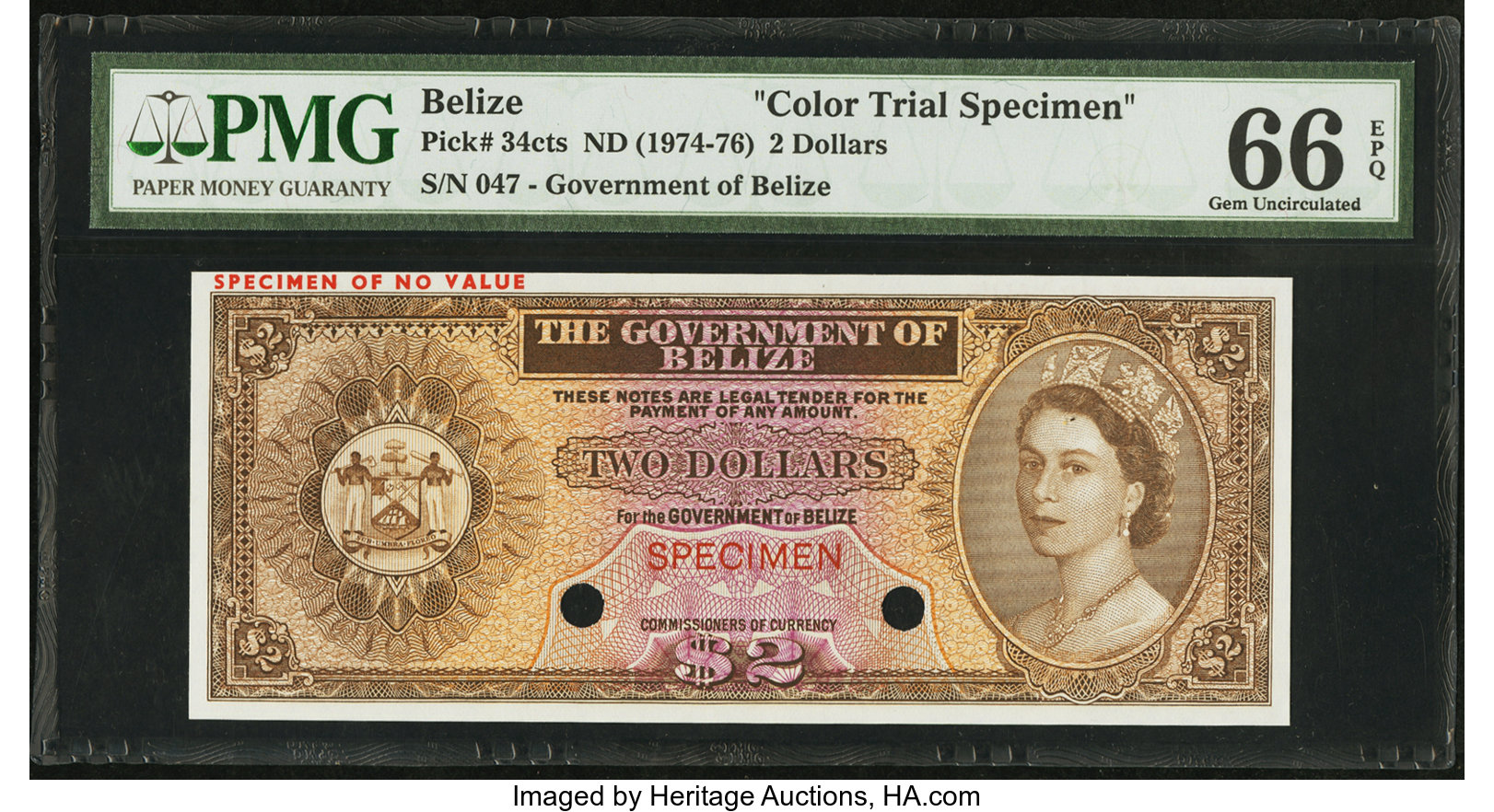 image for: Belize  2 dollars (B102a)