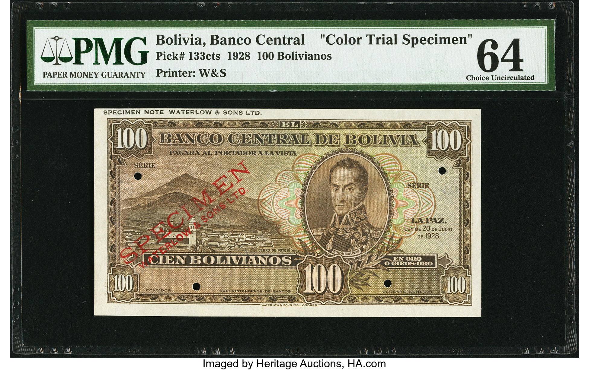 image for: Bolivia  100 bolivianos = 10 bol?vares(B322a)