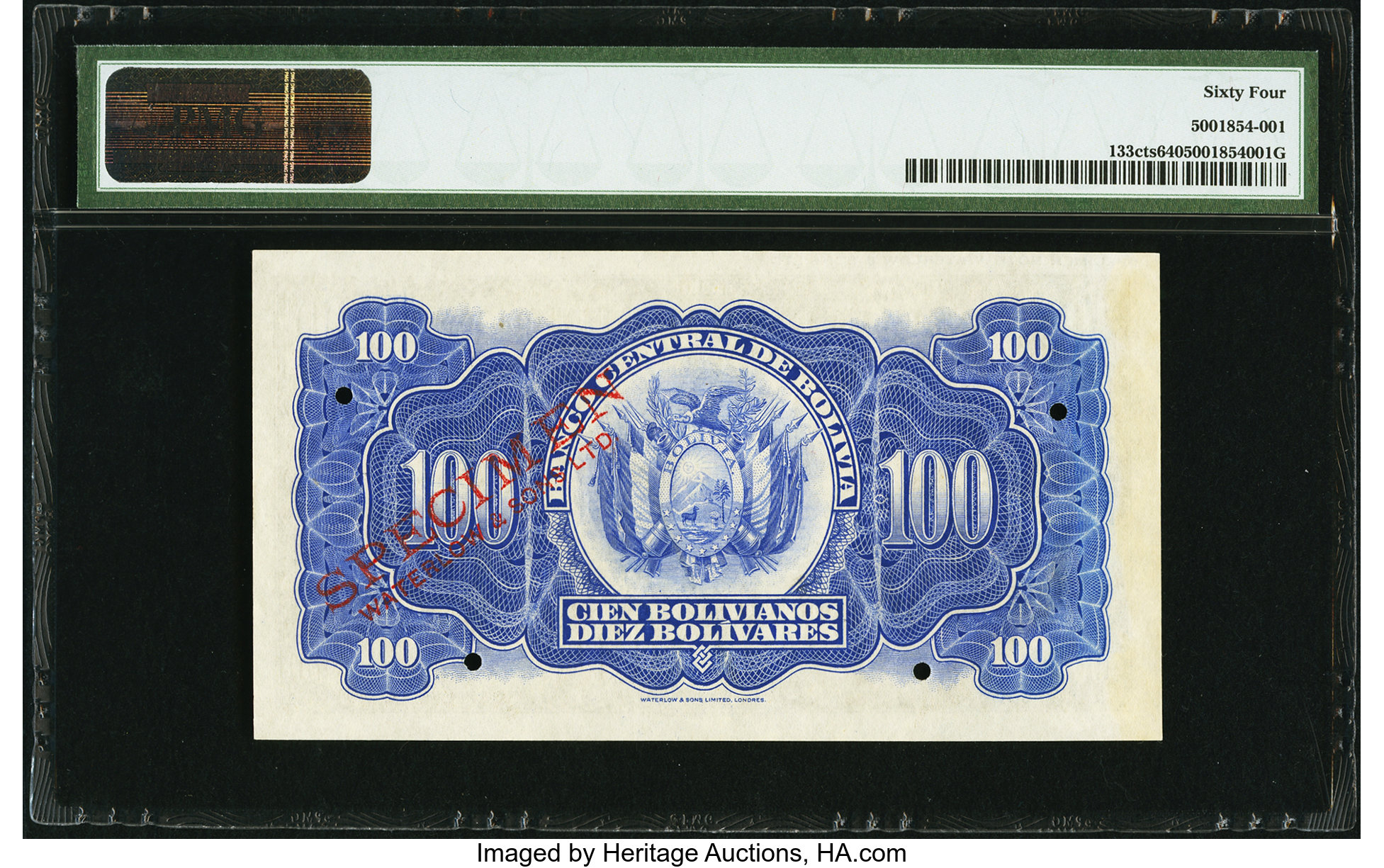 image for: Bolivia  100 bolivianos = 10 bol?vares(B322b)