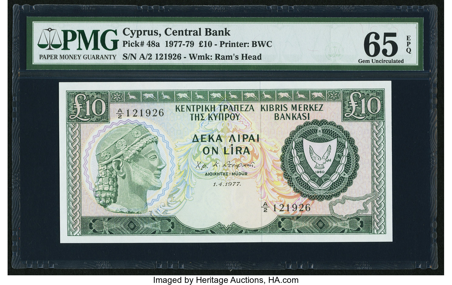 image for: Cyprus  10 pounds (B308cs)